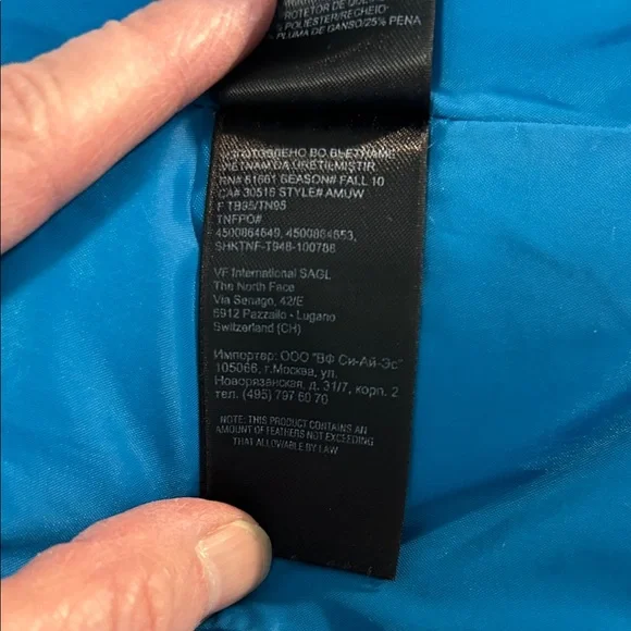 The North Face 550 Women's Navy Goose Down Puffer Jacket Size Medium - Picture 7 of 11